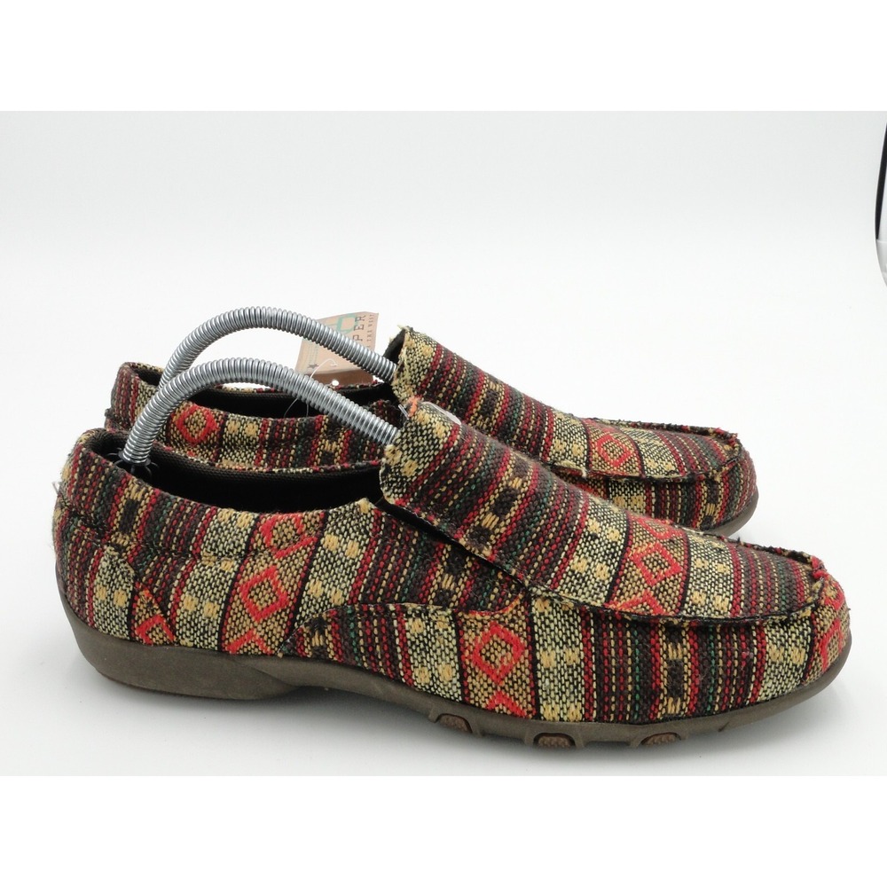 Roper Johnnie Womens Size 11 Colorful Southwestern Slip On Driving Moc Toe Shoes - Picture 4 of 7